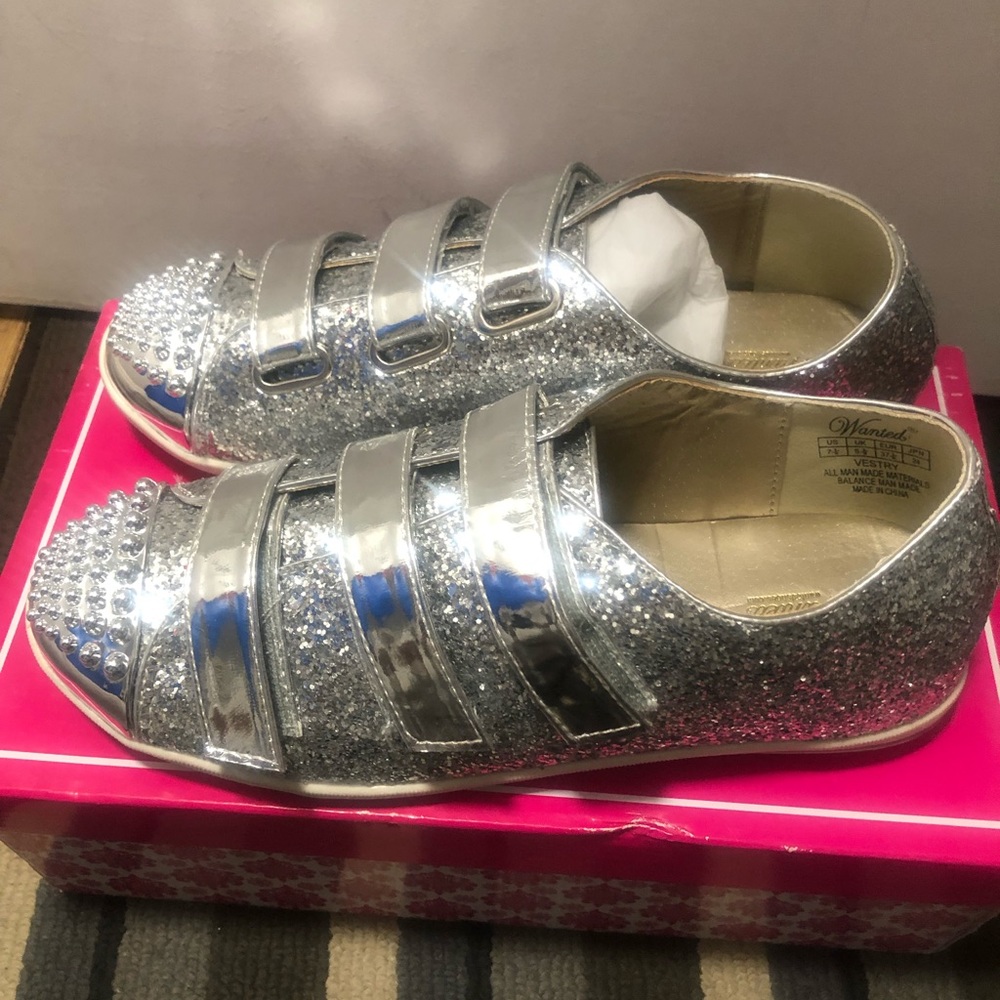 Silver sparkle sneakers